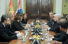 3 February 2017 National Assembly Speaker Maja Gojkovic in meeting with Montenegrin Prime Minister Dusko Markovic